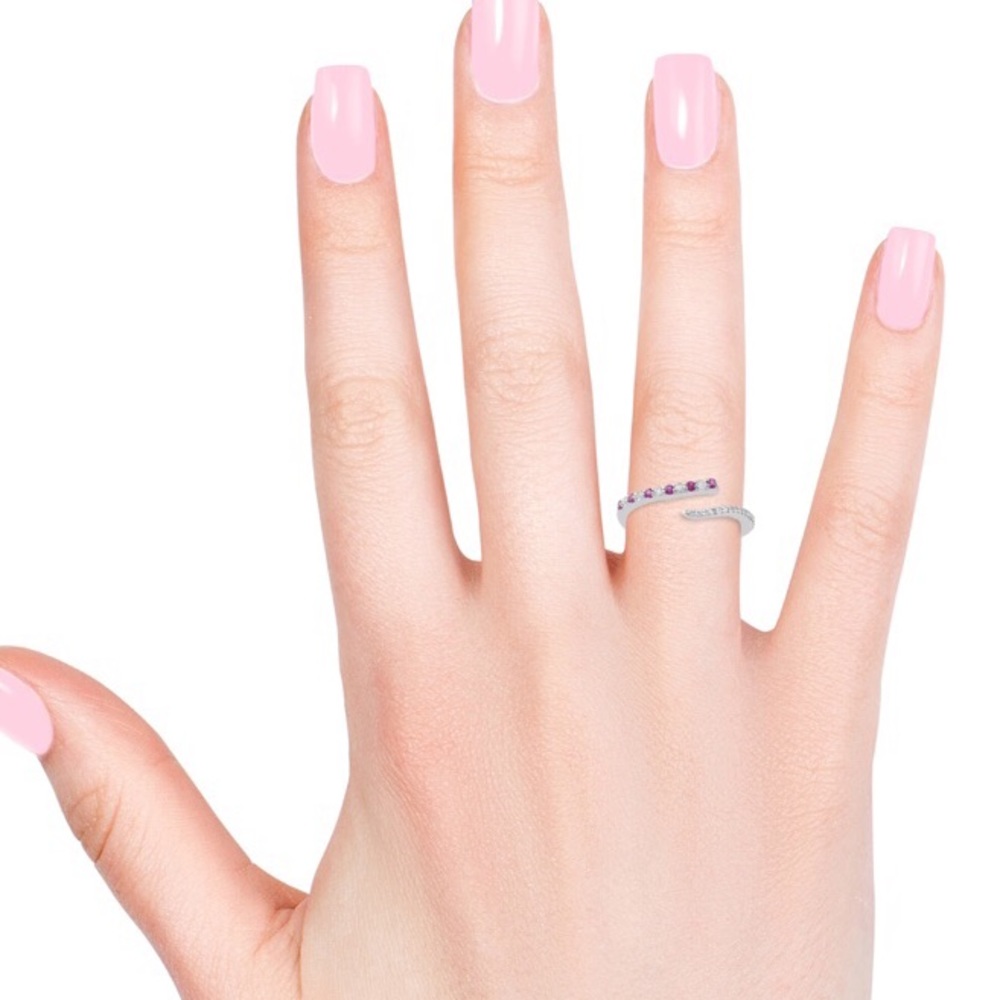 Ruby And Sapphire Bypass Ring - image 2